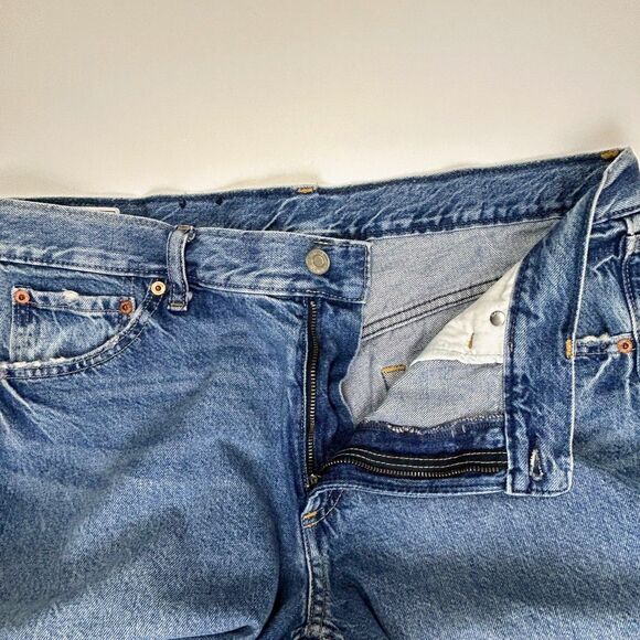 Gap Low Rise Stride Jeans Medium Blue Wash Wide Straight Leg Relaxed Denim sz 31 - Picture 3 of 12